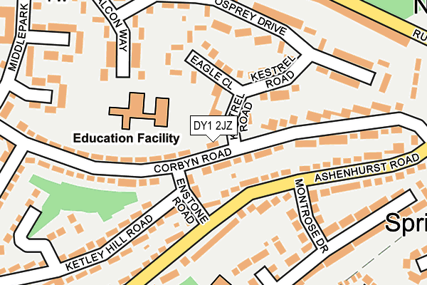 DY1 2JZ map - OS OpenMap – Local (Ordnance Survey)