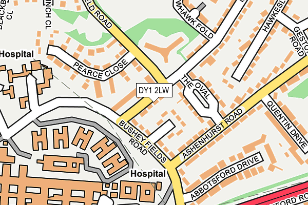 DY1 2LW map - OS OpenMap – Local (Ordnance Survey)