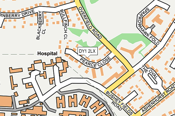 DY1 2LX map - OS OpenMap – Local (Ordnance Survey)