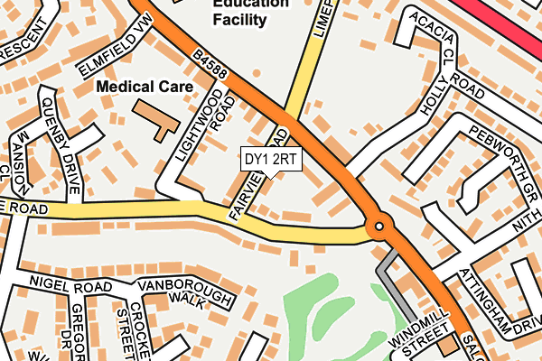 DY1 2RT map - OS OpenMap – Local (Ordnance Survey)