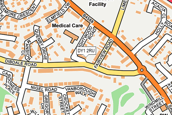 DY1 2RU map - OS OpenMap – Local (Ordnance Survey)