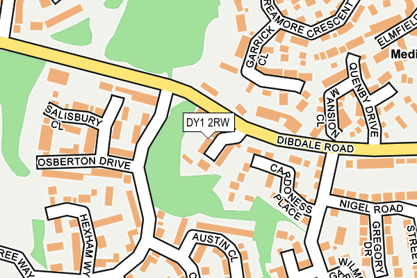 DY1 2RW map - OS OpenMap – Local (Ordnance Survey)