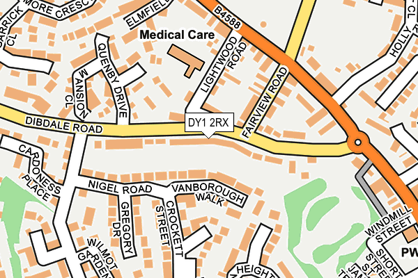 DY1 2RX map - OS OpenMap – Local (Ordnance Survey)