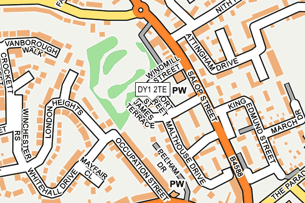 DY1 2TE map - OS OpenMap – Local (Ordnance Survey)