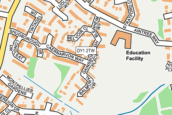 DY1 2TW map - OS OpenMap – Local (Ordnance Survey)