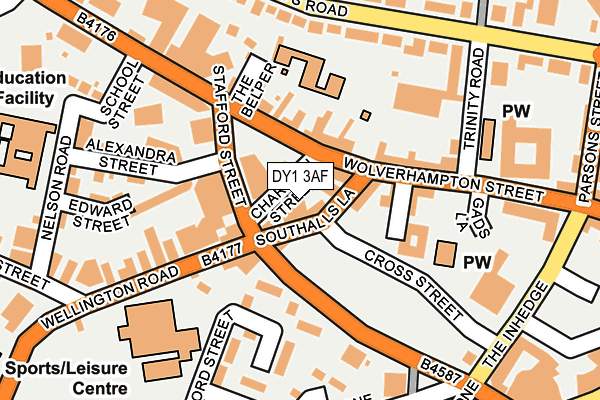 DY1 3AF map - OS OpenMap – Local (Ordnance Survey)