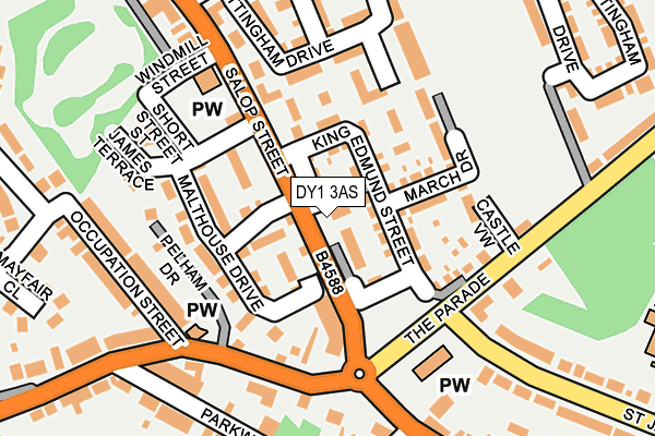 DY1 3AS map - OS OpenMap – Local (Ordnance Survey)