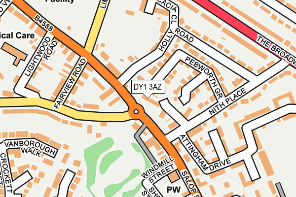 DY1 3AZ map - OS OpenMap – Local (Ordnance Survey)