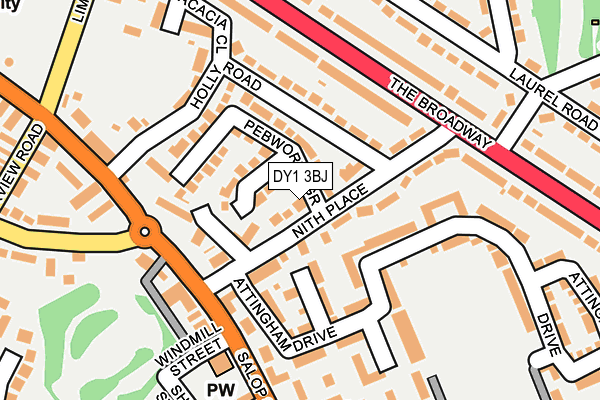 DY1 3BJ map - OS OpenMap – Local (Ordnance Survey)