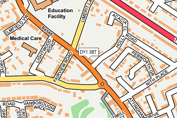 DY1 3BT map - OS OpenMap – Local (Ordnance Survey)