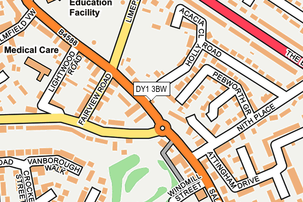 DY1 3BW map - OS OpenMap – Local (Ordnance Survey)