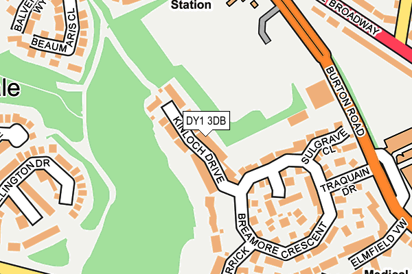 DY1 3DB map - OS OpenMap – Local (Ordnance Survey)