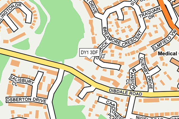 DY1 3DF map - OS OpenMap – Local (Ordnance Survey)
