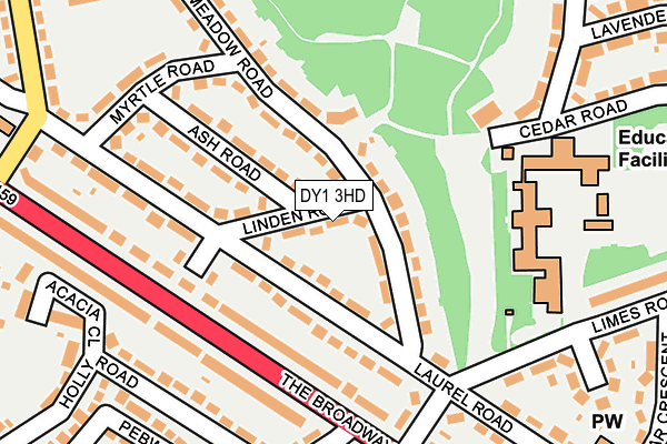 DY1 3HD map - OS OpenMap – Local (Ordnance Survey)
