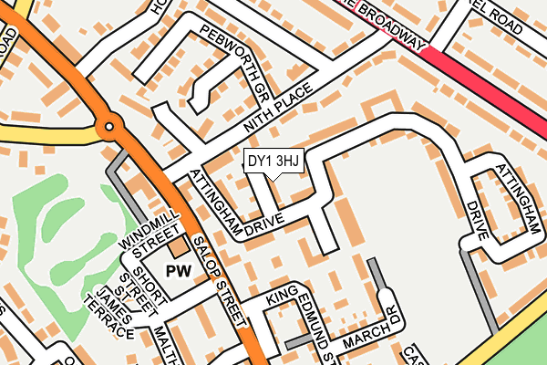 DY1 3HJ map - OS OpenMap – Local (Ordnance Survey)