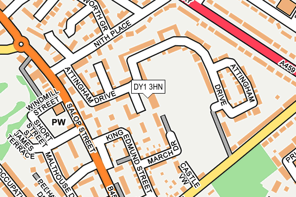 DY1 3HN map - OS OpenMap – Local (Ordnance Survey)
