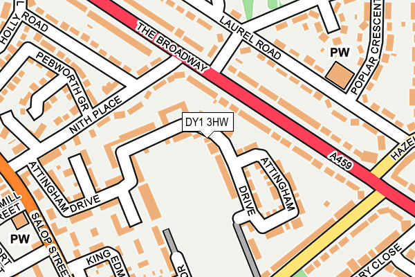DY1 3HW map - OS OpenMap – Local (Ordnance Survey)