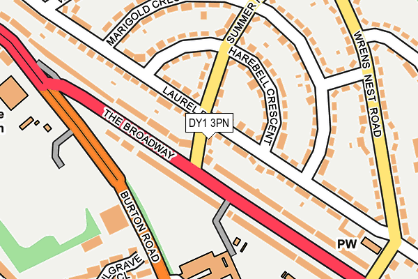 DY1 3PN map - OS OpenMap – Local (Ordnance Survey)