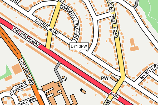 DY1 3PW map - OS OpenMap – Local (Ordnance Survey)