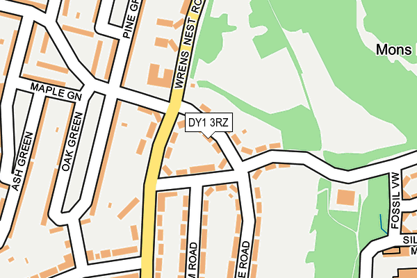 DY1 3RZ map - OS OpenMap – Local (Ordnance Survey)
