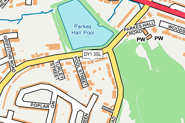 DY1 3SL map - OS OpenMap – Local (Ordnance Survey)