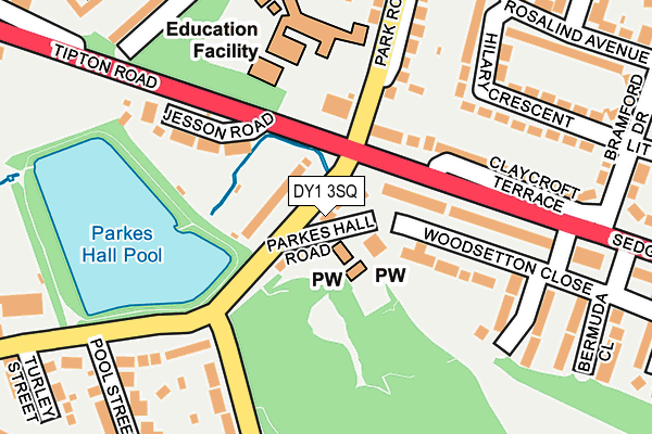DY1 3SQ map - OS OpenMap – Local (Ordnance Survey)