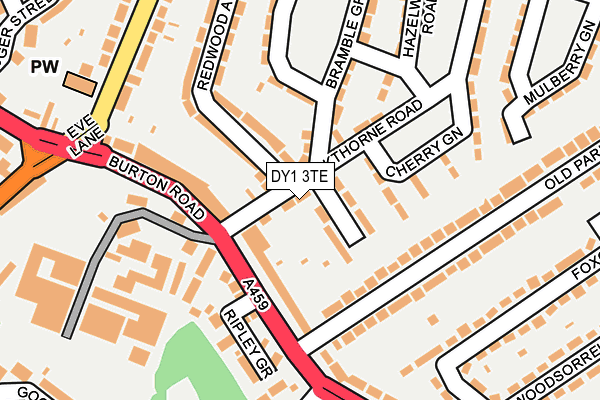 DY1 3TE map - OS OpenMap – Local (Ordnance Survey)