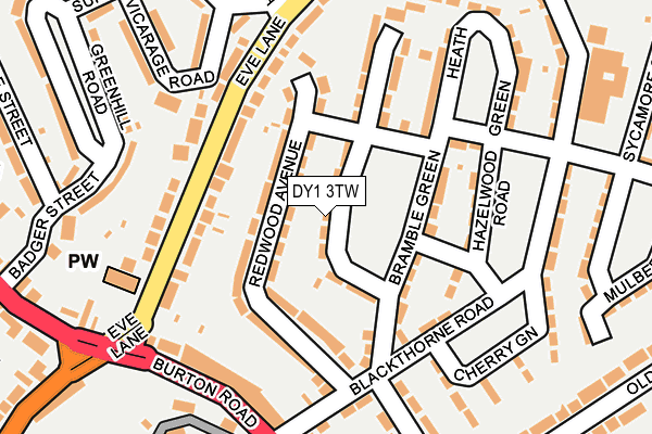 DY1 3TW map - OS OpenMap – Local (Ordnance Survey)