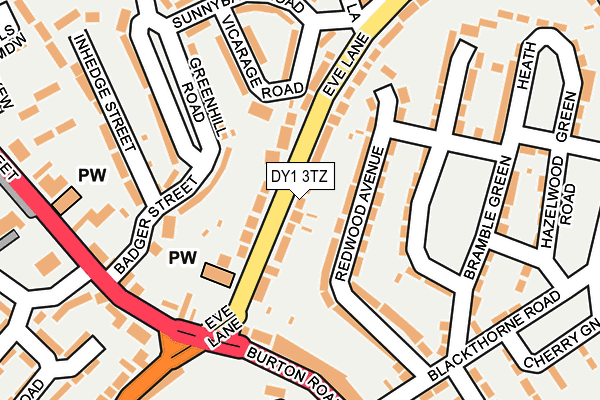DY1 3TZ map - OS OpenMap – Local (Ordnance Survey)