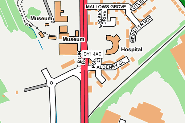 DY1 4AE map - OS OpenMap – Local (Ordnance Survey)