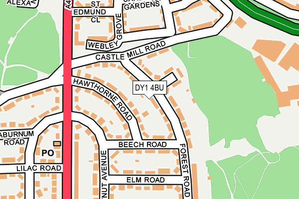DY1 4BU map - OS OpenMap – Local (Ordnance Survey)