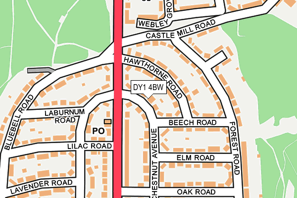 DY1 4BW map - OS OpenMap – Local (Ordnance Survey)