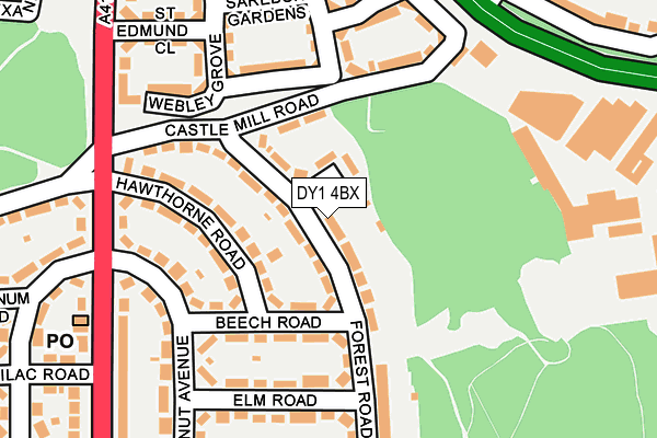 DY1 4BX map - OS OpenMap – Local (Ordnance Survey)