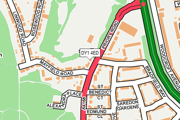 DY1 4ED map - OS OpenMap – Local (Ordnance Survey)