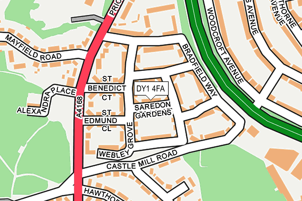 DY1 4FA map - OS OpenMap – Local (Ordnance Survey)