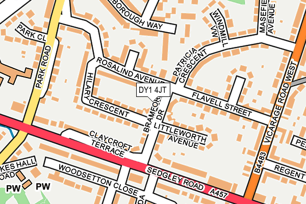 DY1 4JT map - OS OpenMap – Local (Ordnance Survey)
