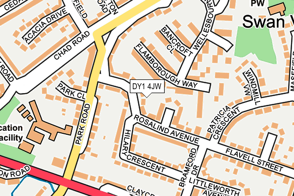 DY1 4JW map - OS OpenMap – Local (Ordnance Survey)