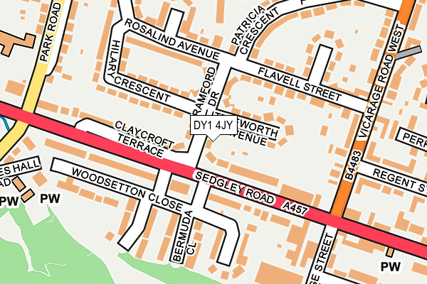 DY1 4JY map - OS OpenMap – Local (Ordnance Survey)