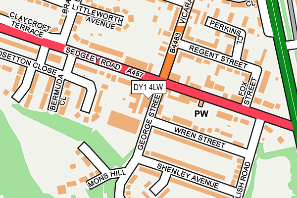 DY1 4LW map - OS OpenMap – Local (Ordnance Survey)