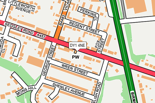 DY1 4NE map - OS OpenMap – Local (Ordnance Survey)