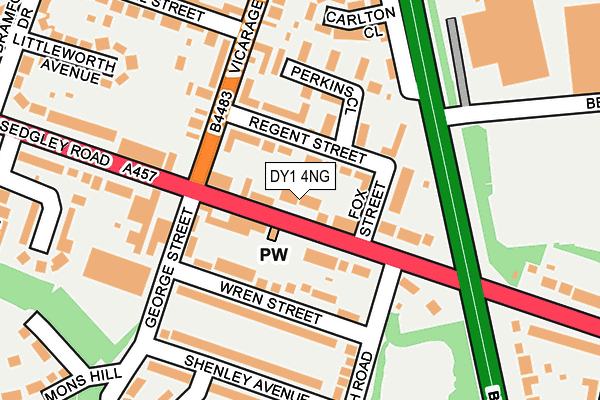 DY1 4NG map - OS OpenMap – Local (Ordnance Survey)