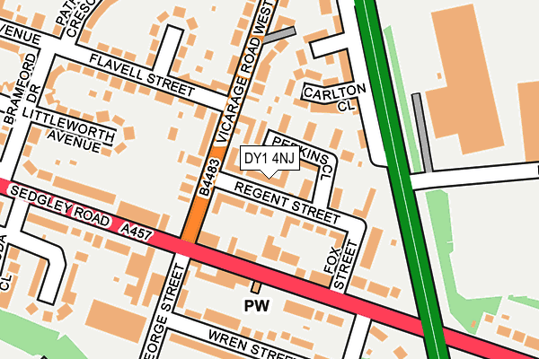 DY1 4NJ map - OS OpenMap – Local (Ordnance Survey)