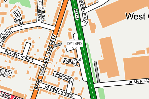 DY1 4PD map - OS OpenMap – Local (Ordnance Survey)