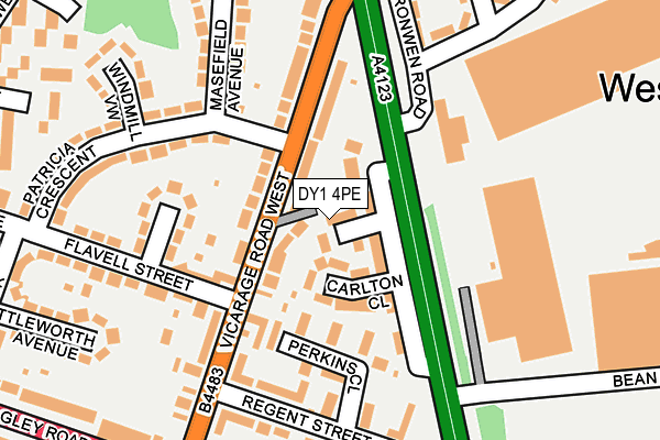 DY1 4PE map - OS OpenMap – Local (Ordnance Survey)