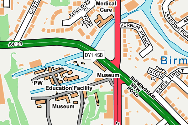 Map of DUDLEY CANAL AND TUNNEL TRUST ENTERPRISES LIMITED at local scale