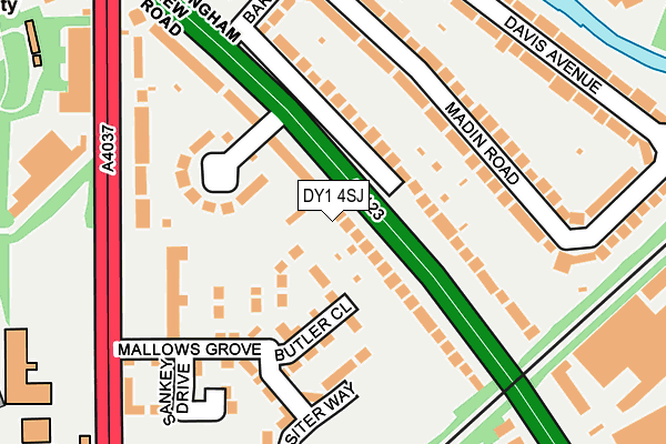 DY1 4SJ map - OS OpenMap – Local (Ordnance Survey)