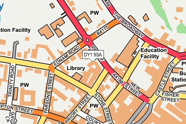 DY1 9SA map - OS OpenMap – Local (Ordnance Survey)
