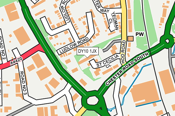 DY10 1JX map - OS OpenMap – Local (Ordnance Survey)