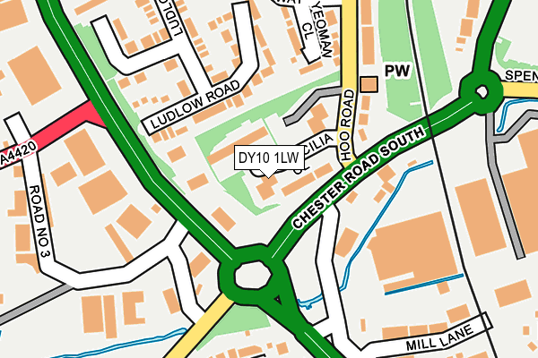 DY10 1LW map - OS OpenMap – Local (Ordnance Survey)