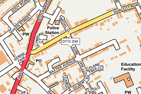DY10 2HA map - OS OpenMap – Local (Ordnance Survey)